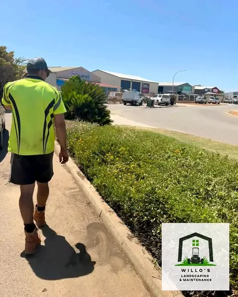 Jordan, owner of Willo's Landscaping & Maintenance, at work in Geraldton (2 of 2)